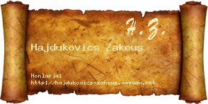 Hajdukovics Zakeus névjegykártya